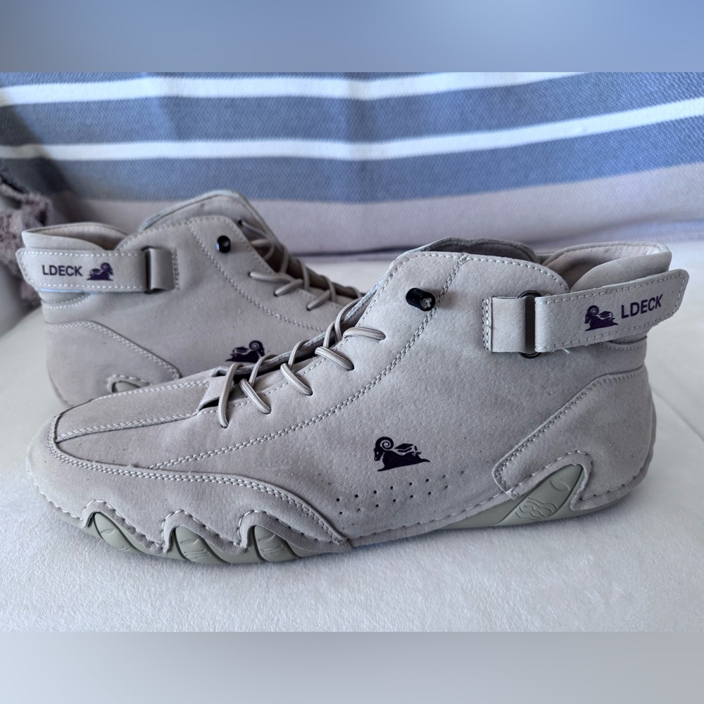 Lansgeling LDEK Italian Suede High Top Chukka Driving Hiking Shoes NWOT